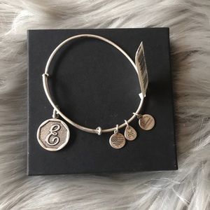 Alex and Ani Silver Bracelet - E initial